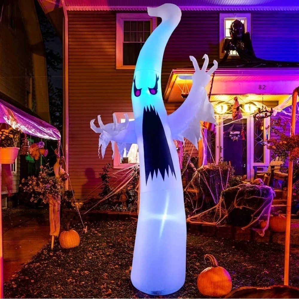 New 6ft Tall Halloween Ghost Outdoor Inflatable Blow Up Yard Decor Easy Setup